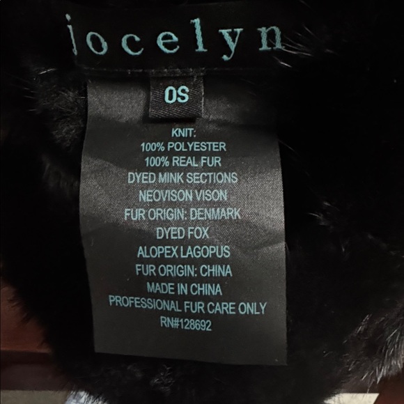 Jocelyn Black Mink/Fox Fur Winter Hat - Picture 3 of 3